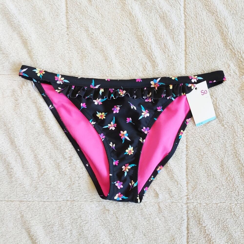 SO Floral Print Cheeky Bikini Bottoms